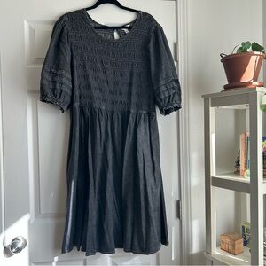 Terra & Sky grey denim puff sleeve dress size 3x